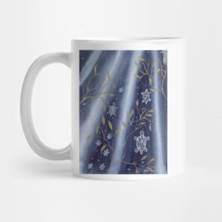 Sea Turtles with Indigo and Gold Mug